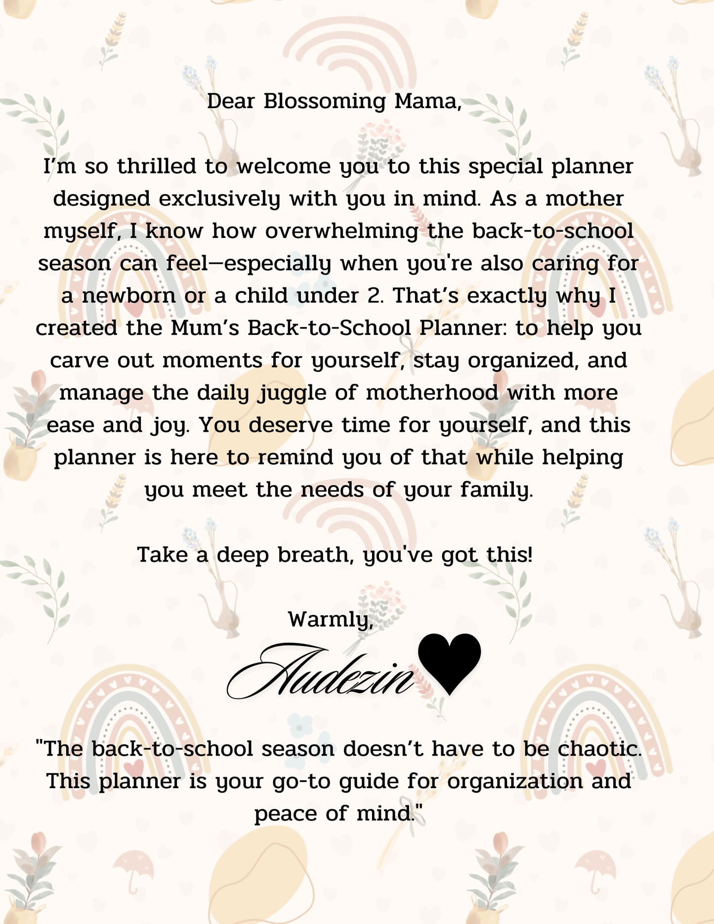 Mum's Back-to-School Planner